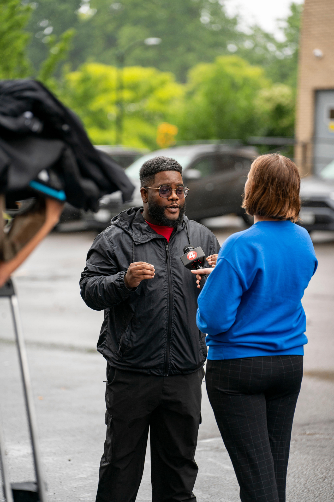 Eann Robinson being interviewed by News 4 Buffalo